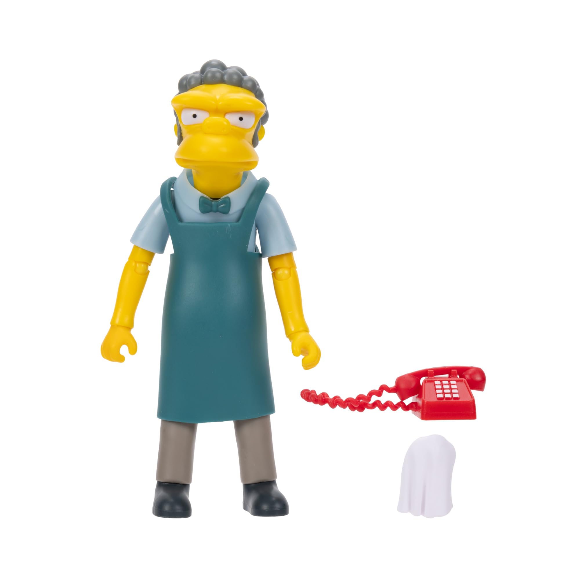 The Simpsons Moe 5" / 12.7cm Collectible Action Figure by JAKKS Pacific, Includes Phone and Dishcloth Accessory, Articulated Action Figure, Collector's Display Packaging — image 1