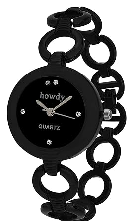 Howdy Analogue Black Dial Women's Watch (Black) 318