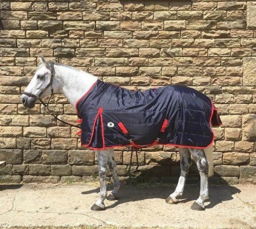 BAX Equine Lightweight 100g Stable Rug 600D Outer (Navy & Red, 7ft)