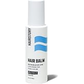 Hairstory Hair Balm Moisturizing Air Dry Lotion 4 oz Bottle | Leave In Conditioning Cream for All Hair Types, Adds Softness &amp; Shine, Smooths Frizz, Defines Waves and Curls