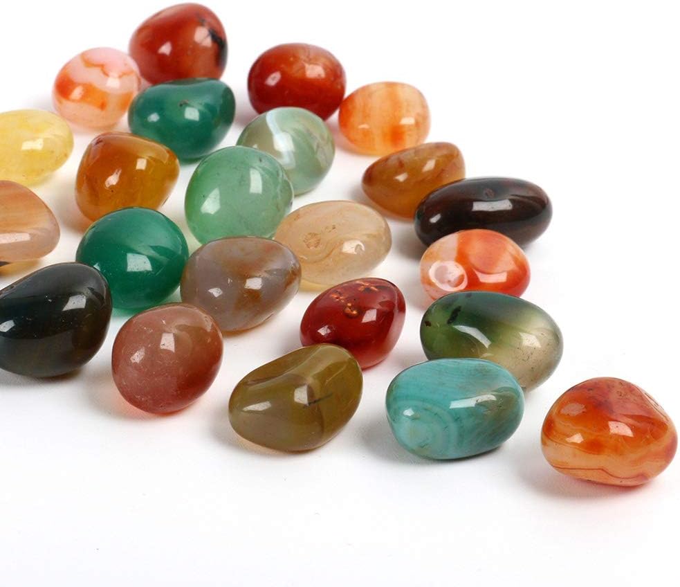 Natural Polished Decorative Gravel Pebbles - 2lb Colorful Agate Rocks for Landscape Decoration Stone. 0.39-0.78 Inch, Suitable for Home Decoration, DIY Handmade, Decorative Fish Tanks, Vase Filler: Furniture & Decor