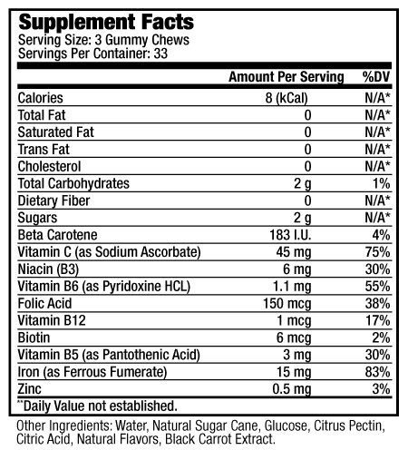 Beautyfit BeautyIron 99 Delicious Gummies Vegan Approved