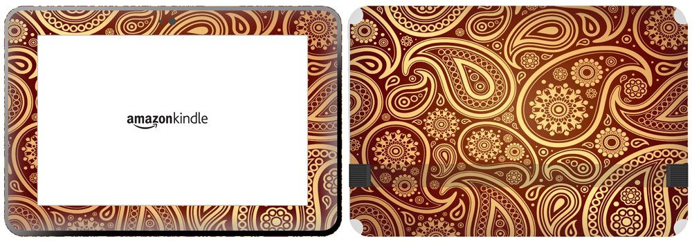 Get it Stick it SkinTabAmaFireHD89_88 Traditional Ornament Design In Gold In Red Background Skin for 8.9-Inch Amazon Kindle Fire HD