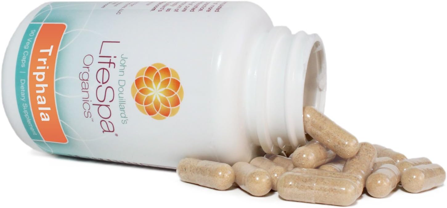 Certified Organic Triphala - Supports Healthy Bowel Function & Elimination - 500mg Traditional Blend (Amalaki, Bibhitaki, & Haritaki) - 90 Vegetarian Capsules - Kosher Certified (1)