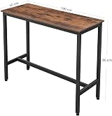 VASAGLE Bar Table Narrow Rectangular 100x40x90 cm Industrial Rustic view 3