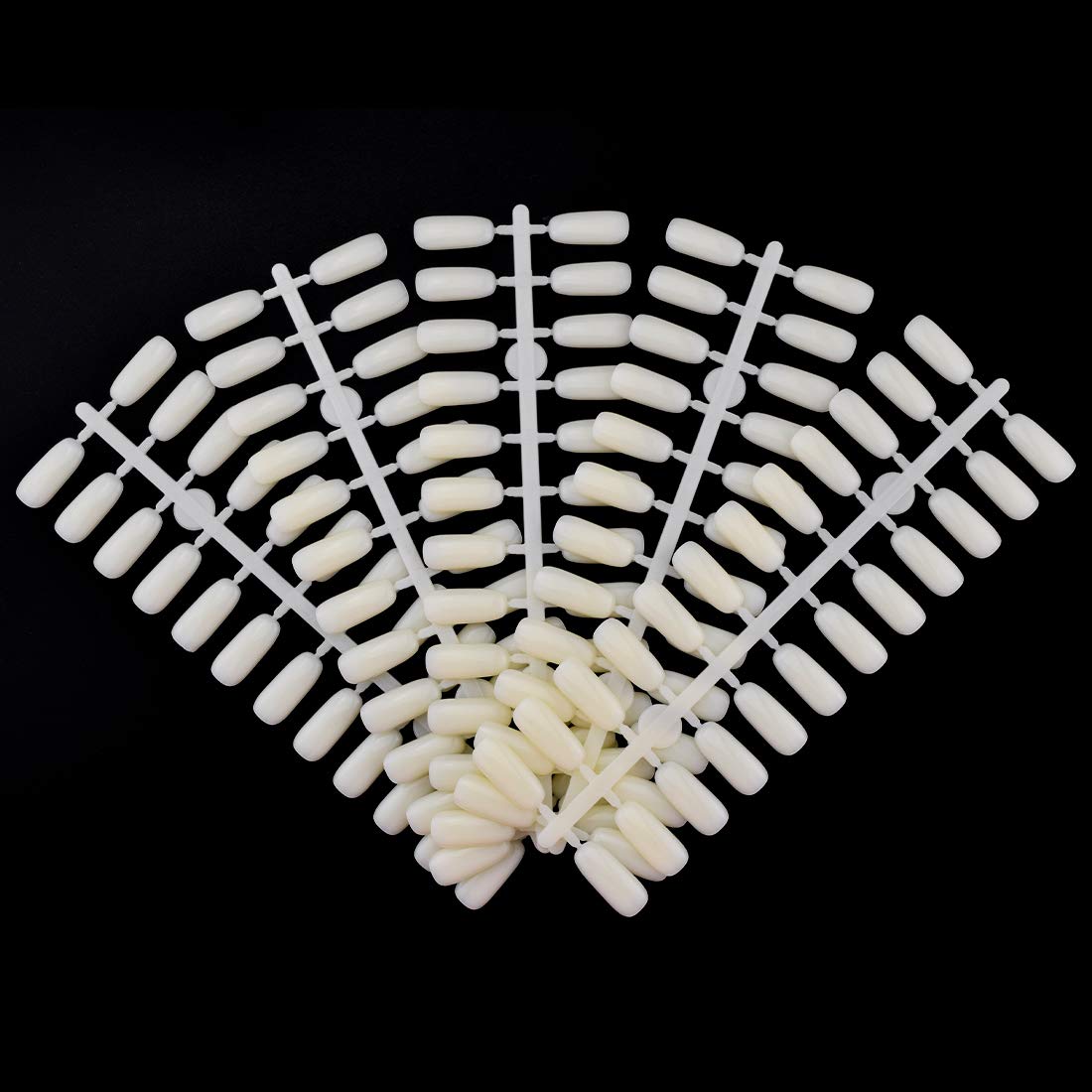 120 Tips/pack Square Natural Color Flat Practice False Nail Tips for Professional Nail Gel Polish Board Display Book Chart Nail art Salon, HJ-NDB019……