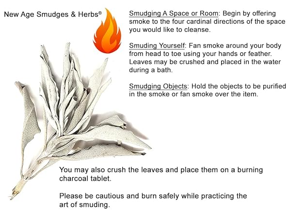1 LB-PREMIUM ORGANIC CALIFORNIA WHITE SAGE LEAVES/CLUSTERS. USE FOR HOME CLEANSING RITUALS, MEDITATION, SMUDGING RITUALS. PACKAGED IN USA BY NEW AGE SMUDGES & HERBS®