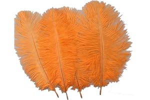 ADAMAI 10PCS Natural 7.8-9.8inch Ostrich Feathers Plume for Wedding Centerpieces Home Decoration (Orange)