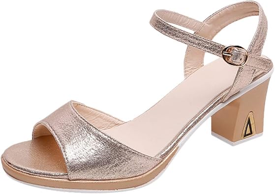 thick strap heeled sandals