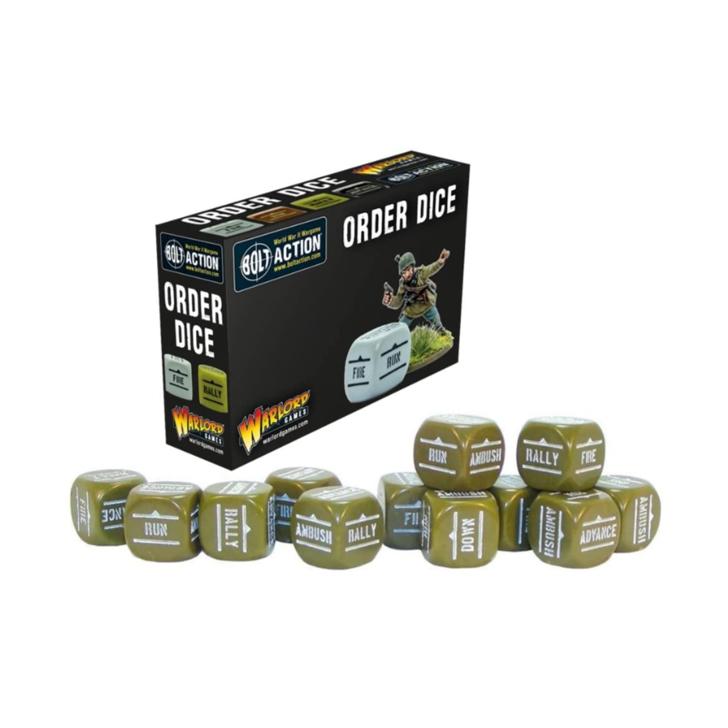 Order Dice for Bolt Action (Olive Drab)