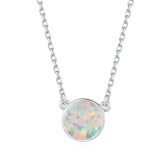 Opal Anhänger Halskette 925 Silber Opal Kette für Damen 40+5 CM DamenKette Schmuck Geschenk für Frauen