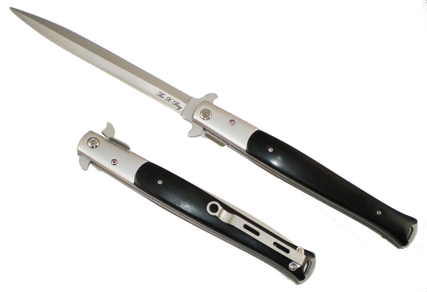 13" Black Pakkawood Handle Michael Corleone Milano Godfather Style Pocket Swo.. 11 61Es4bdsI L