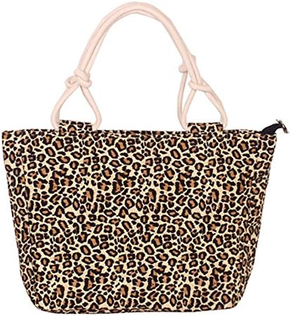 WongSinTong Women's Fashion Leopard Canvas Single-Shoulder Handbag Tote Bag