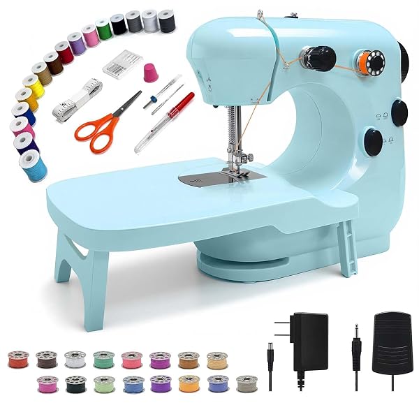 SEWING MACHINE KITS FOR HOME & SCHOOL | BEGINNER-FRIENDLY 2-SPEED MINI MACHINE FOR DIY CRAFTS, HOUSEHOLD REPAIRS & FUN SKILL-BUILDING WITH KIDS & ADULTS 301FRJ