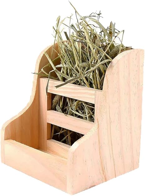 Amazon Com Kathson Rabbit Hay Feeder Wood Food Manger Hay