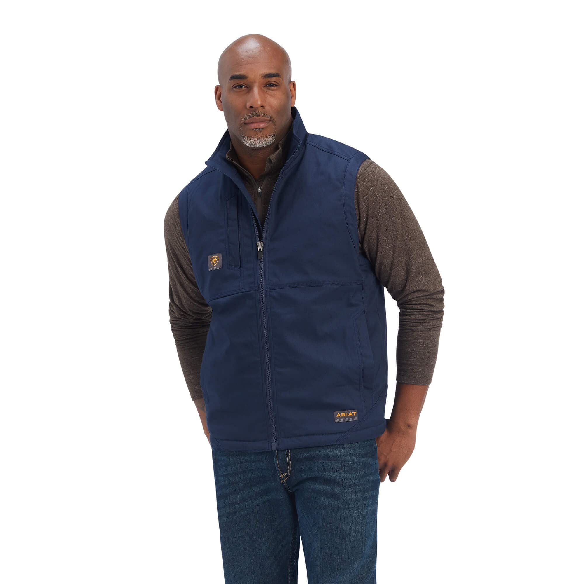 ARIAT Men’s Rebar DuraCanvas Vest, Navy, Size XX-Large