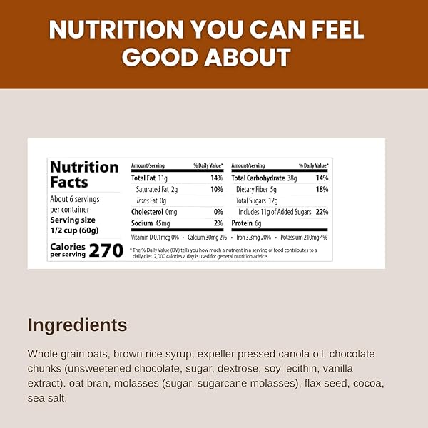 ERIN BAKER’S HOMESTYLE DOUBLE CHOCOLATE GRANOLA WITH ANCIENT GRAINS – MADE FROM NATURAL INGREDIENTS, CRUNCHY, VERSATILE SNACK OR CEREAL – VEGAN FRIENDLY, NON-GMO, RESEALABLE 12OZ BAG