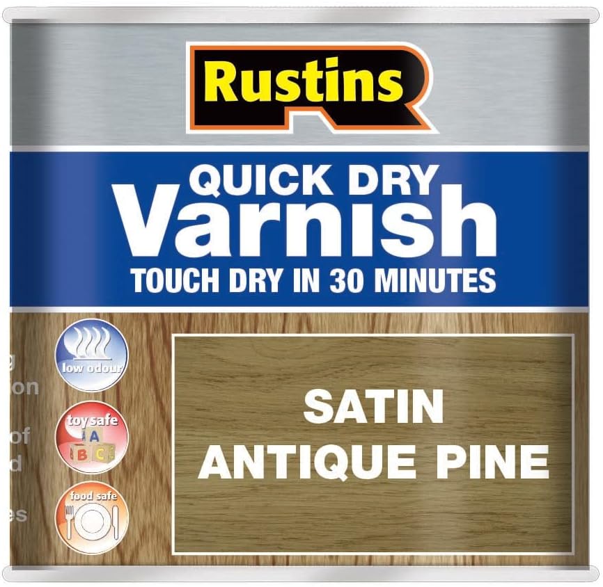 Rustins Quick Dry Varnish Antique Pine Satin 250ml