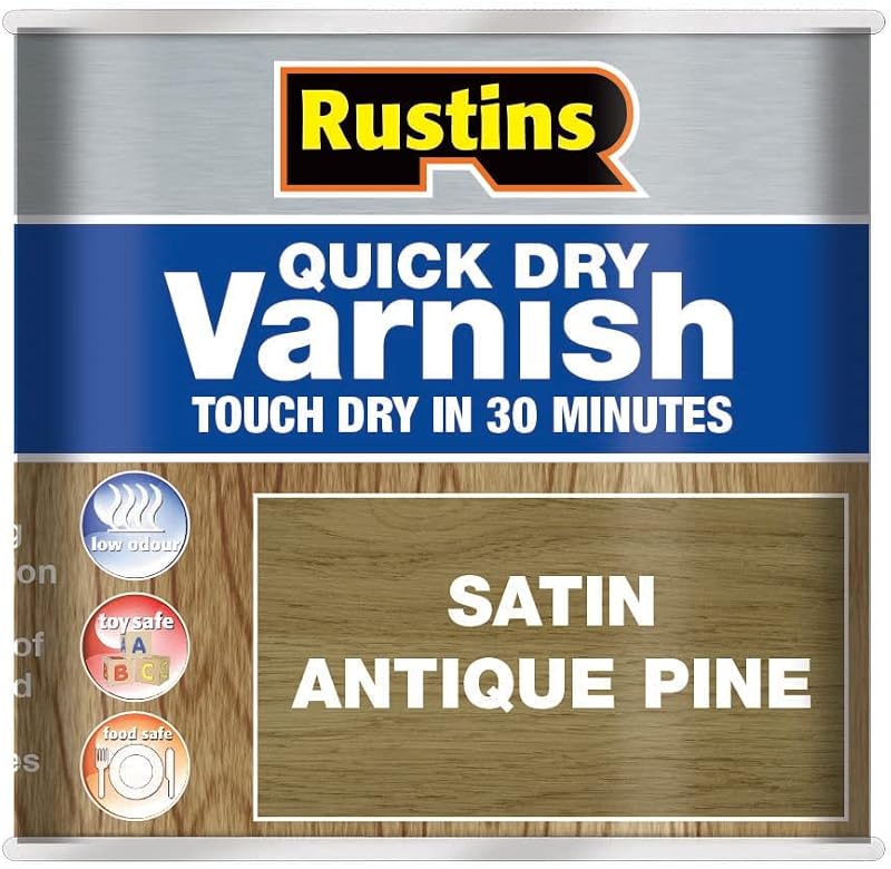 Rustins Quick Dry Varnish Antique Pine Satin 250ml