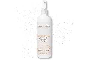 BASK & LATHER Hydrating Hair Mist, Leave-In Conditioner, Itchy Scalp Relief, Detangler, Curl Definer, Aloe Vera, Avocado Oil, For All Hair Types (16 oz)