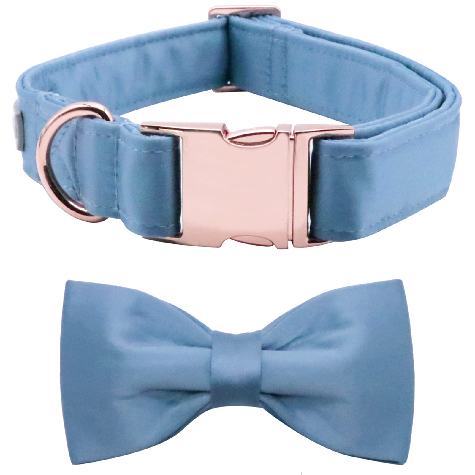 Lionet Paws Bowtie Dog Collar - Comfortable Silk Boy Dog Collar with Detachable Bow Tie for Xlarge Dogs, Neck 40-66cm