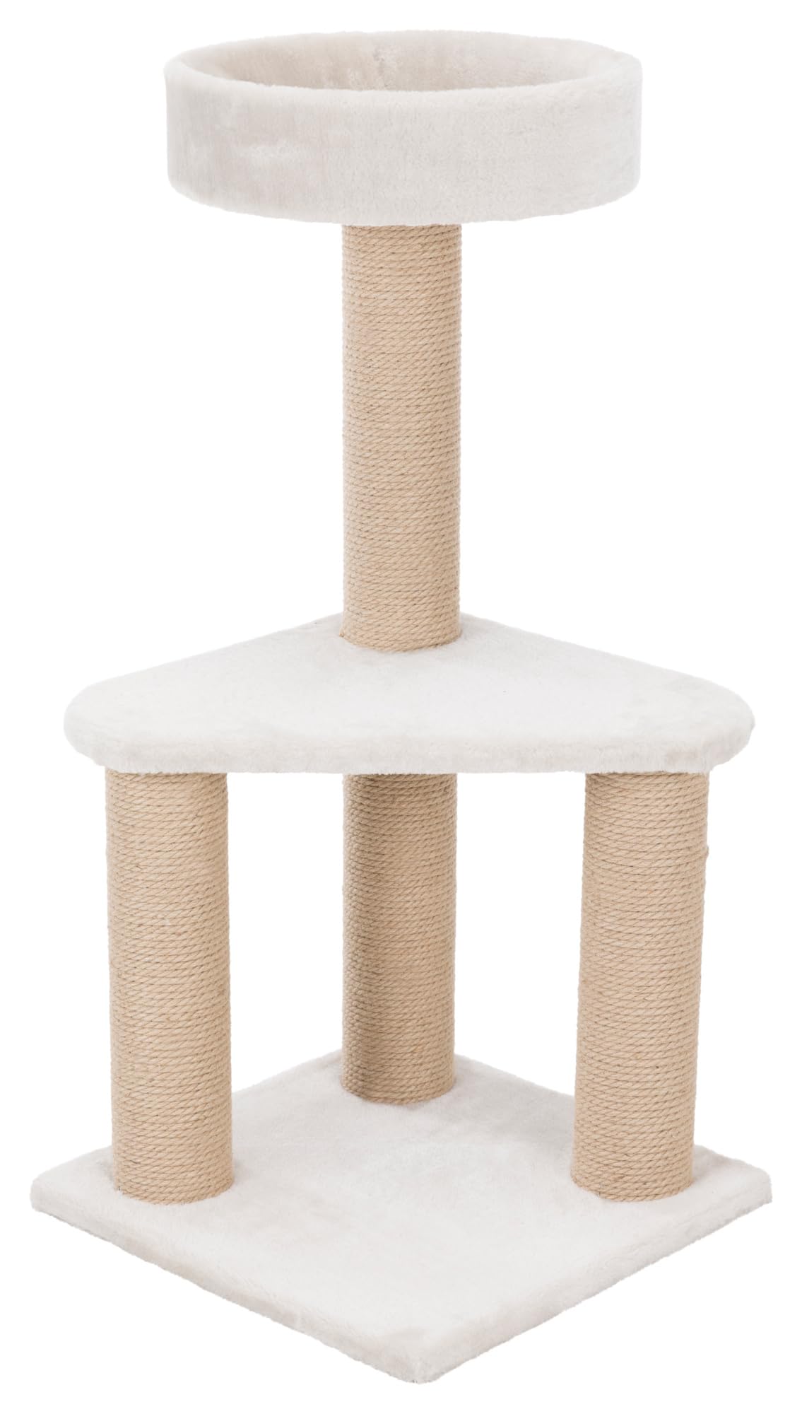 TRIXIE Cat Tree Ivan 32.3 in light grey – multi-level cat scratching post with cosy lounging areas and robust scratching surfaces, comfortable & stable – 44420