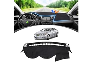 FIILINES Dash Cover for Hyundai Sonata 2011-2014, Dashboard Cover Sonata Accessories Suede Dash Cover Mat Sunshade Anti-Slip Pad Carpet Protector Black