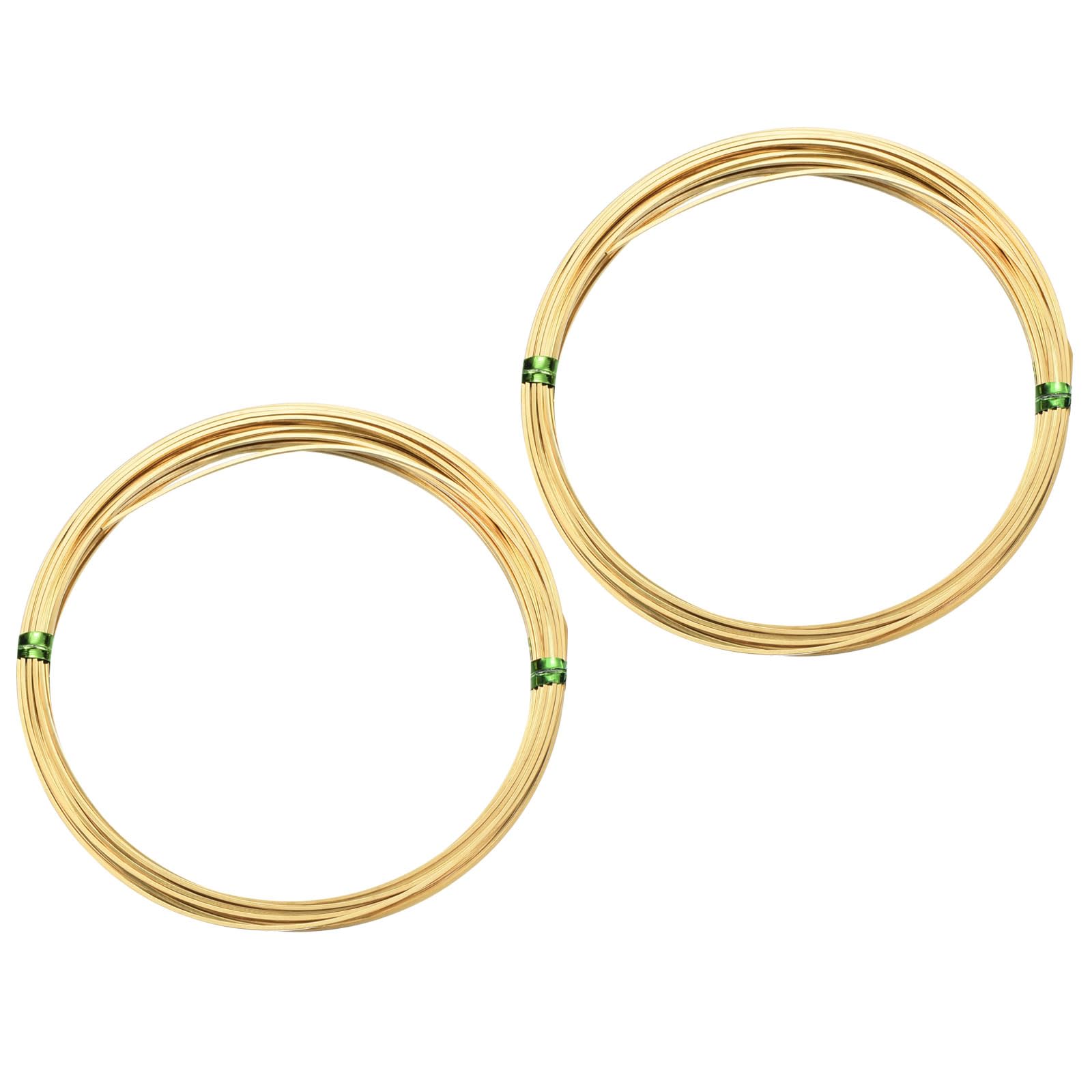 PATIKIL Half Hard Brass Wire, 2 Rolls 22Ga/0.6x0.6mm 6m/19.69ft Bendable Square Craft Wire for Jewelry DIY Making Earring Beading Wrapping, Brass