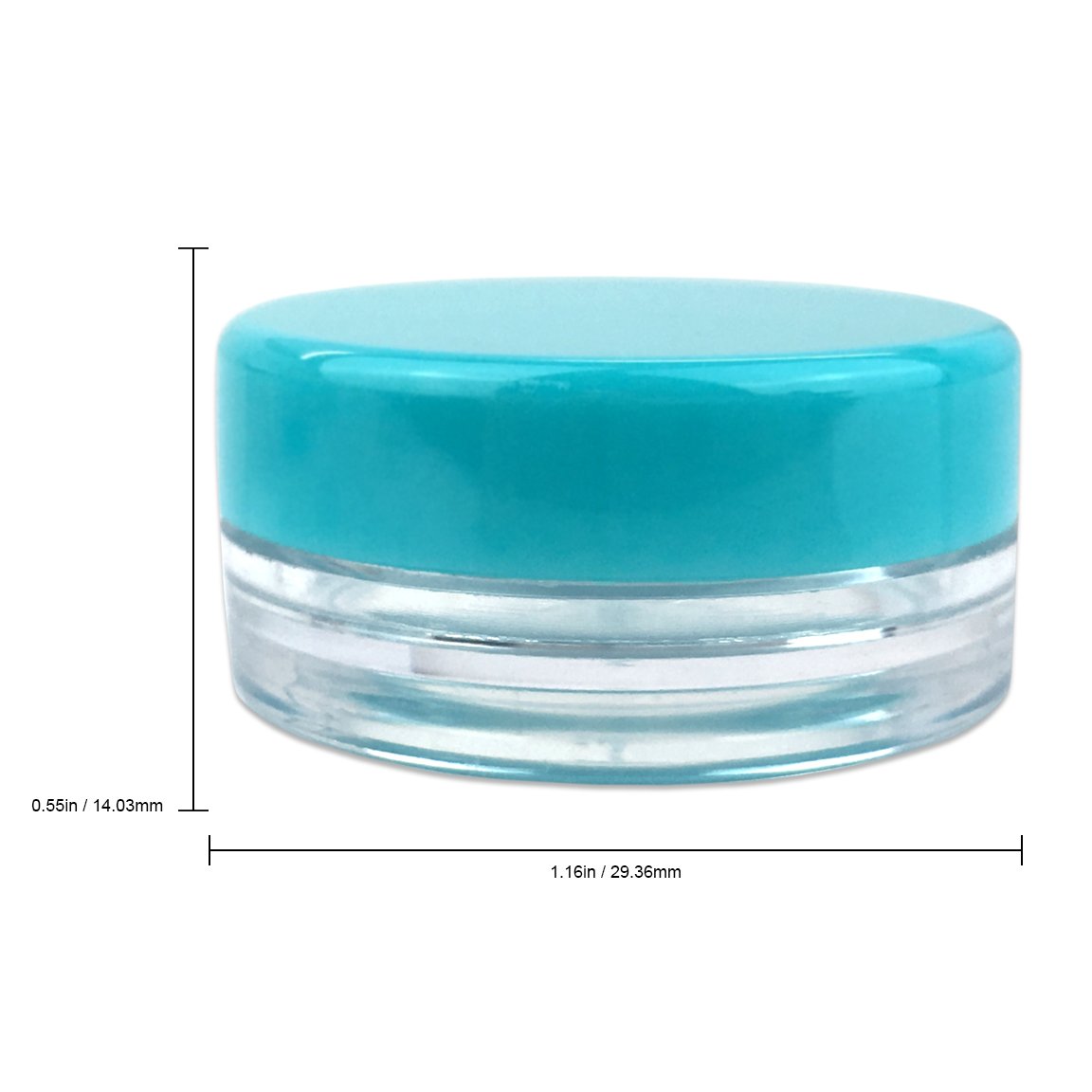 (100 Pieces Jars + Lid) Beauticom 3G/3ML Round Clear Jars with Teal Sky Blue Screw Cap Lids for Scrubs, Oils, Toner, Salves, Creams, Lotions, Makeup Samples, Lip Balms - BPA Free: Home Audio & Theater
