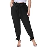 Loose Paper Bag Belted Pants Trousers 