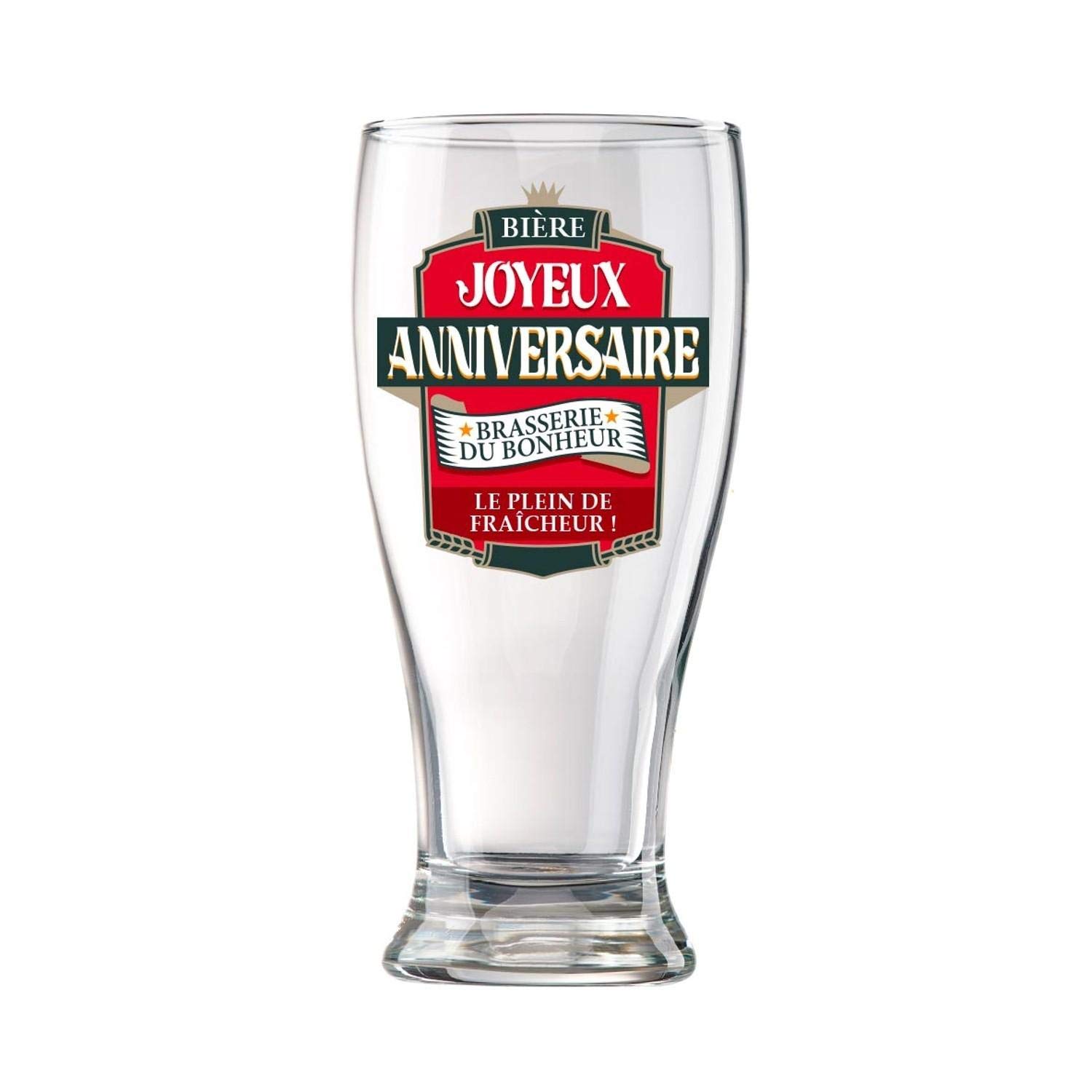 Epf Lk Verrerie Vaisselle Et Arts De La Table Verre A Biere En Coffret Joyeux Anniversaire