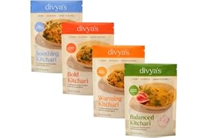 Divya's Kitchari Variety Bundle, One-Pot Ayurvedic Meal with Grains, Lentils, & Spices, Healthy & Nourishing Plant-Based Meal, Vegan, Non-GMO, Gluten Free, Organic, Family Size 4 Pack