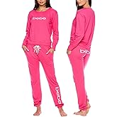 bebe Womens Pajama Sets - French Terry Pajamas Long Sleeve Pullover Top and PJ Pants with Pockets - Sleepwear for Women