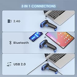 Eyoyo 2D Bluetooth Barcode Scanner: Handheld 3-in-1