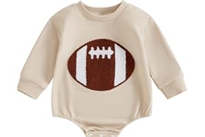 BIAYXMS Newborn Baby Girl Boy Football Outfit Sweatshirts Romper Game Day Oversized Bodysuit Sweater Fall Winter Pullover
