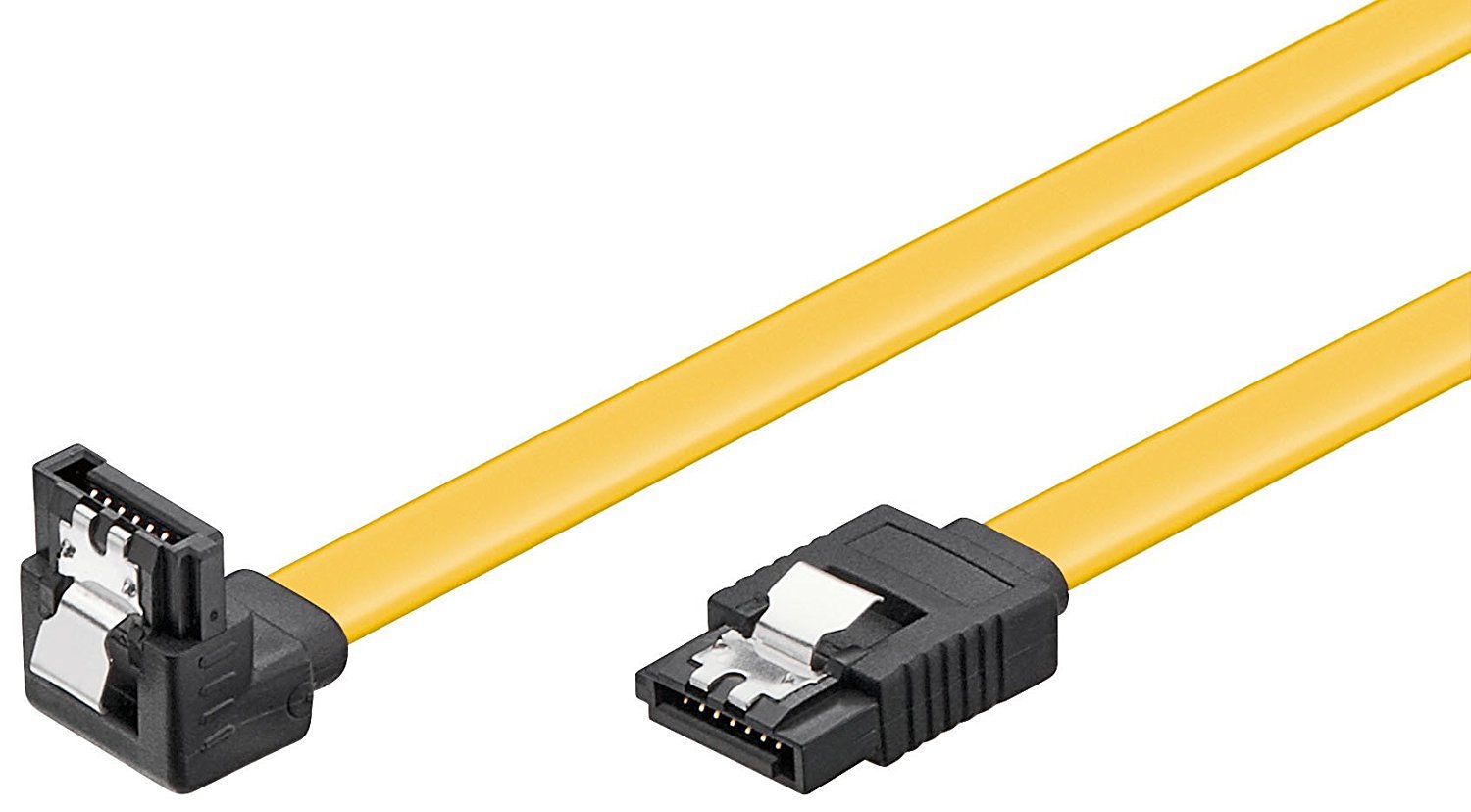 Goobay 93946 S-ATA data cable for HDD, SDD, 6 Gbits SATA L-type male to SATA L-type male 90 ° angled, 20cm