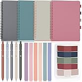 Honoson 16 Pcs Cute Kawaii Notebooks A5 Lined Journal Notebook Includes 4 Colorful Spiral Notebook 5 Retractable Gel Pens 6 Aesthetic Pastel Highlighters 1 Sticky Index Tabs (Lovely Color)