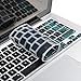 Case Star Feather Series Silicone Keyboard Cover Skin for MacBook 13-Inch Unibody / Macbook Pro 13, 15, 17-Inch and Apple Wireless Keyboard (Black with Aqua Blue Feather)