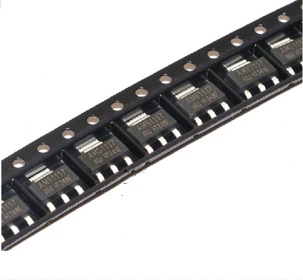 Quickbuying 100Pcs AMS1117-ADJ AMS1117 LM1117 1A SOT-223 Voltage Regulator