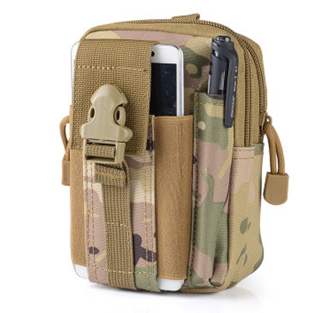 FiveloveTwo Small Hiking Waistpacks Multi-Purpose Poly Tool Holder EDC Pouch Waist Bag Military Nylon Utility Tactical Molle Pack Camping Pouch Colorful