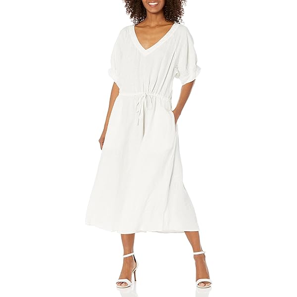 Michael Stars Hilary Sleeveless Woven Linen Shift Dress Cobalt XS (US 0-2)  at Amazon Women's Clothing store