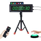 GAN XIN Gym Timer Clock with Remote Control &amp; Push Button,7 RGB Color, Programmable Interval Timer, Countdown/Up Stopwatch,Wall Clock for Home Gym Garage,Portable Training Accessories(Plug-in+Stand)