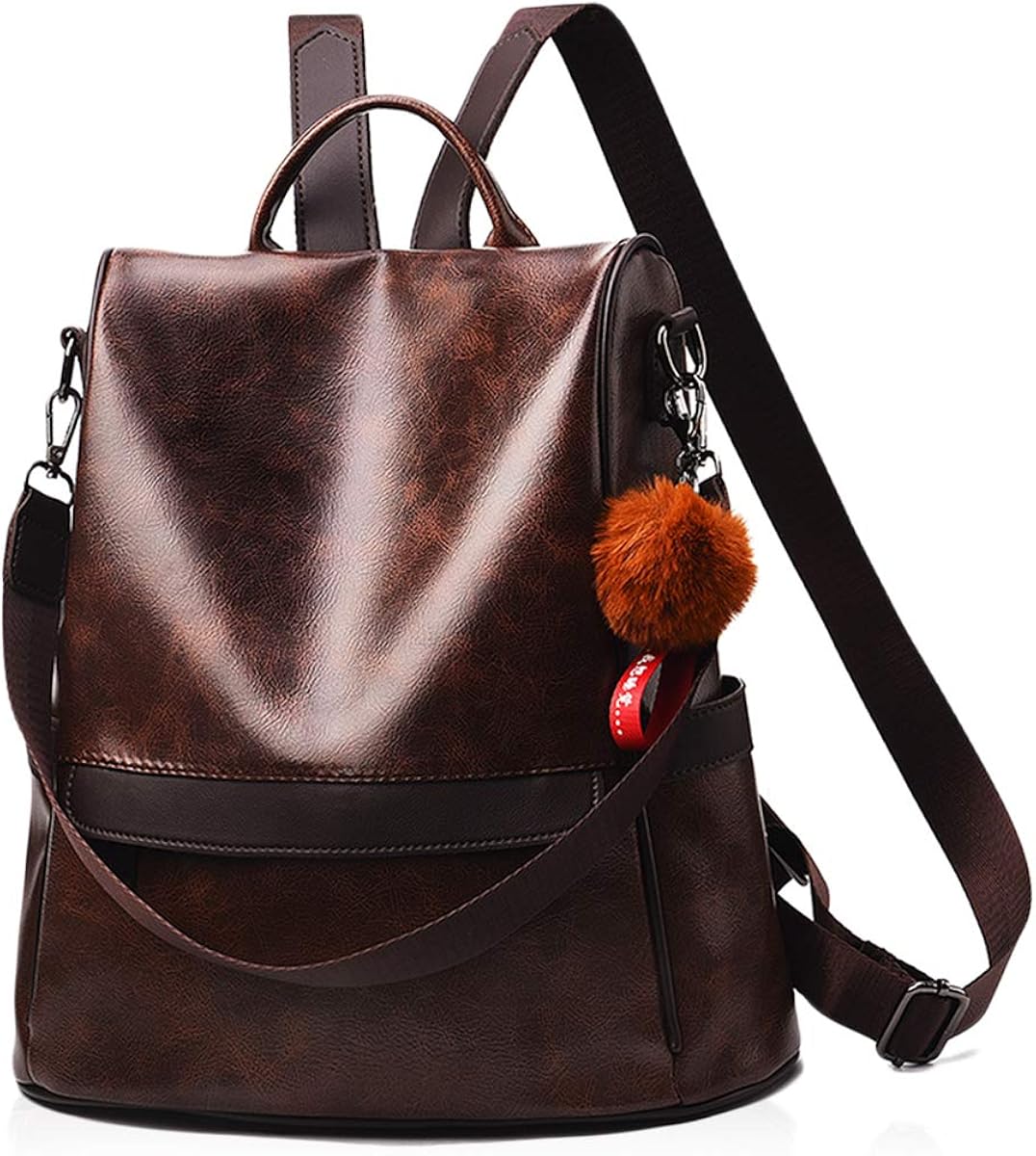 NICOLE & DORIS Backpack Women Fashion Backpack for Ladies Casual Rucksack Waterproof Anti-Theft Daypack Shoulder Bag Large Capacity Coffee