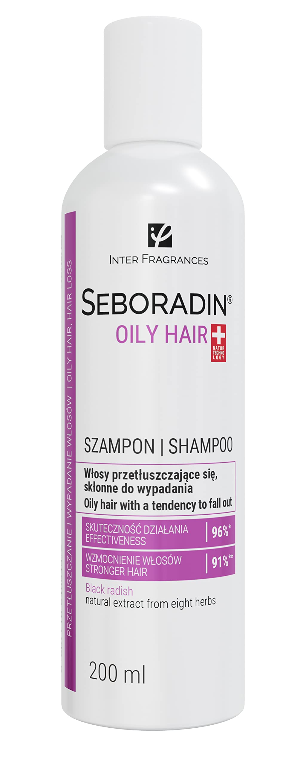 SEBORADIN OILY HAIR Shampoo for Greasy Hair 200 ml Vitamins and Natural Extracts for Thickening and Growth Natur Technology Hair and Scalp Treatment