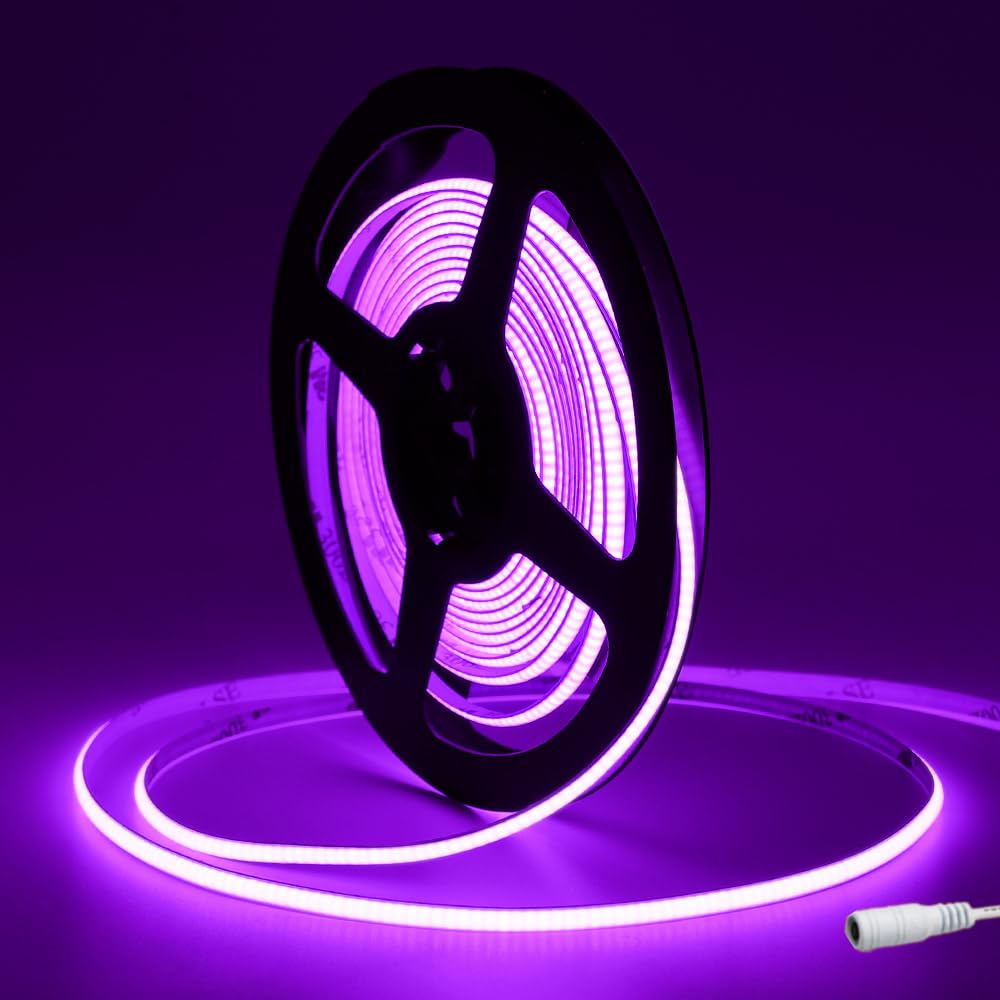 Tayire DC12V COB LED Strip Shutter, 5 m 480LED/m Neon LED Strip Light, 2.7 mm LED Strip COB LED Strips for Car Room Decoration FPV (Single LED Strip)