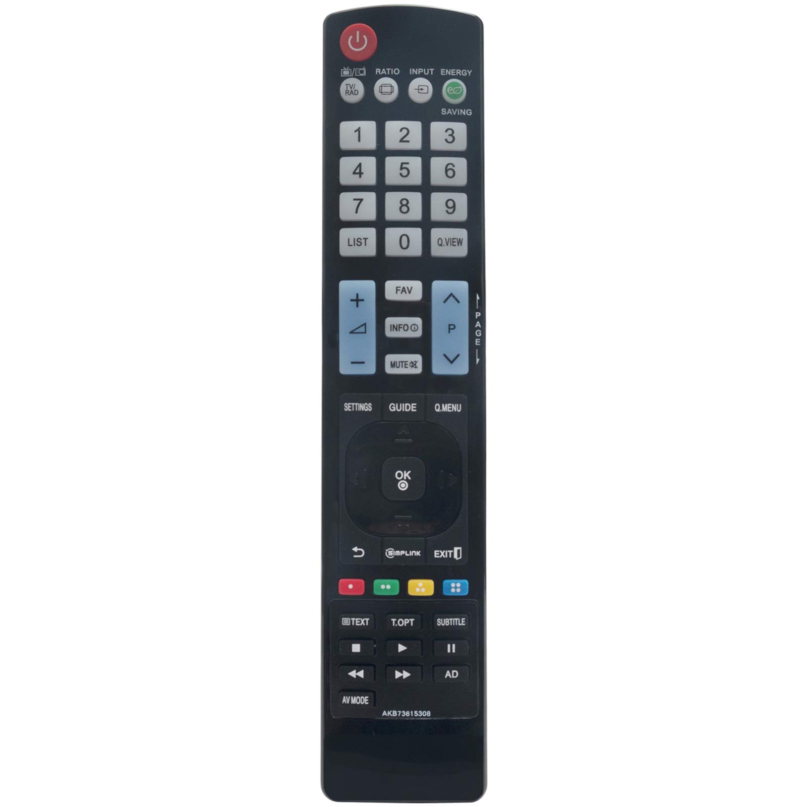 VINABTY AKB73615308 Replacementd Remote Fit for LG Plasma TV 42PA4500 50PA4500 50PA4510 42PA4900 50PA4900 50PA5500 60PA5500 50PA6500 60PA6500 60PA6550 42PA450C 50PA450C 50PA550C 60PA550C Remote