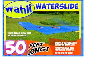 Wahii Waterslide 50 FEET - 2 Inflatable Riders - World's Biggest Backyard Lawn Water Slide - Classic Since 2009 - Teens and Adult Water Slide