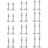 Dyknasz Spike Earrings Surgical Steel Helix Piercing Jewelry Long Spike Snake Bite Jewelry 16G Lip Rings Labret Studs Tragus Earrings for Women Men 6mm 8mm 10mm Bar Length 24PCS