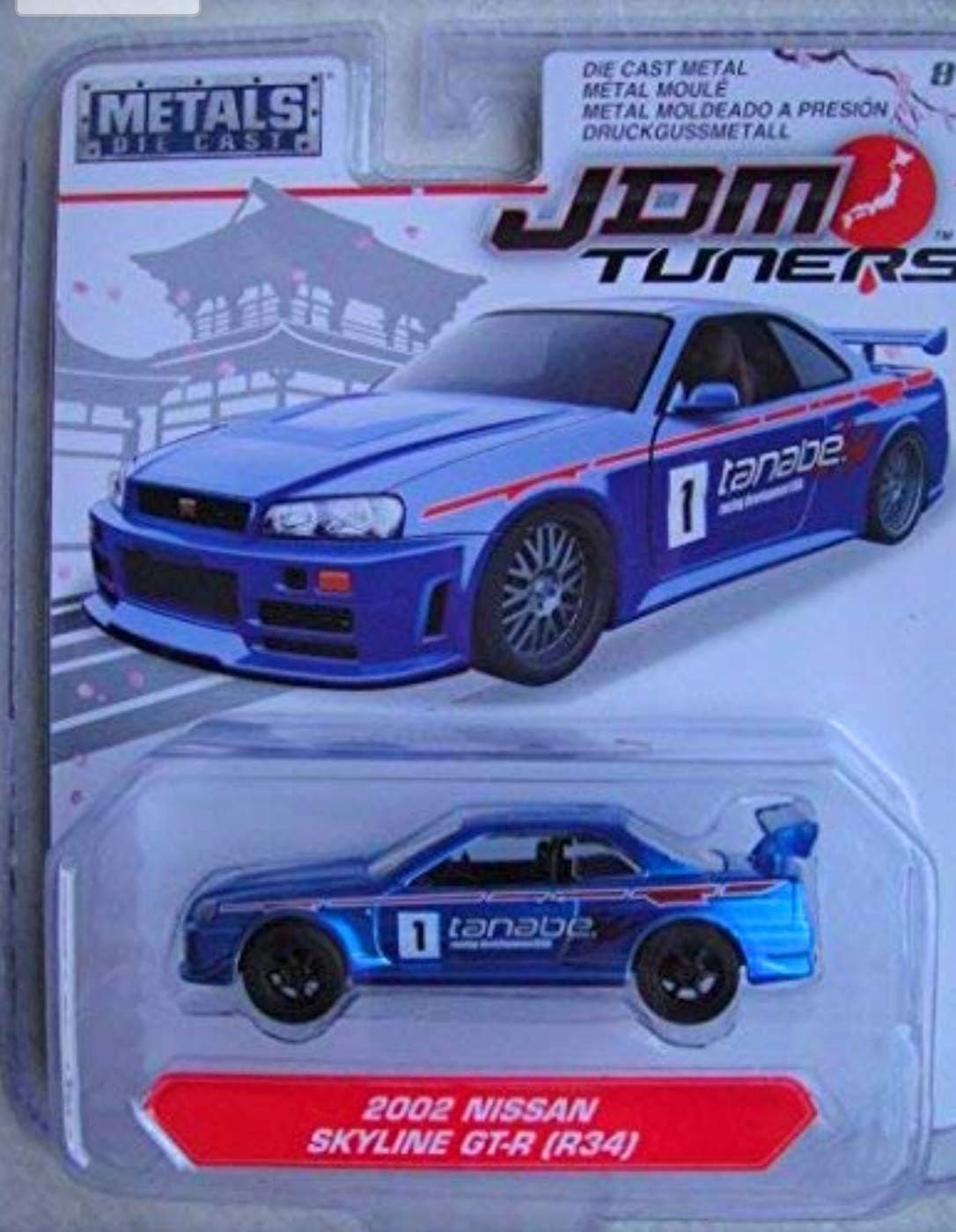 JDM TUNERS JADA 1:64 Scale, Blue 2002 Nissan Skyline GT-R (R34)