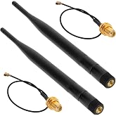 2 Pack 915MHz LORA Antenna 5dBi Gain Omni SMA Male Connector + RF Antenna Adapter Cable
